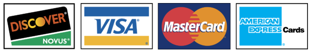 Visa, Mastercard, Discover, American Express Logos